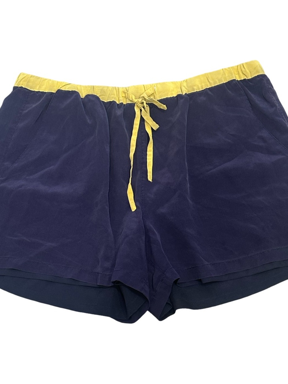 Joe Fresh Women’s Large Navy Blue and Yellow Women's Drawstring Shorts